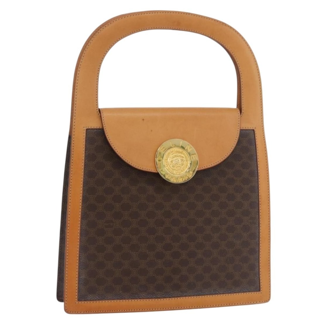 Celine Macadam PVC Leather Brown Gold Handbag Italy Authenticated (1 of 18)