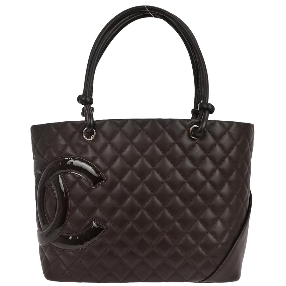 Cambon Ligne Medium Tote in Brown Quilted Calfskin by Chanel: Cambon Ligne Medium Tote in Brown Quilted Calfskin by Chanel This Chanel Cambon Ligne tote handbag features brown quilted calfskin leather with a distinctive logo accent. The medium-sized tote offers 
