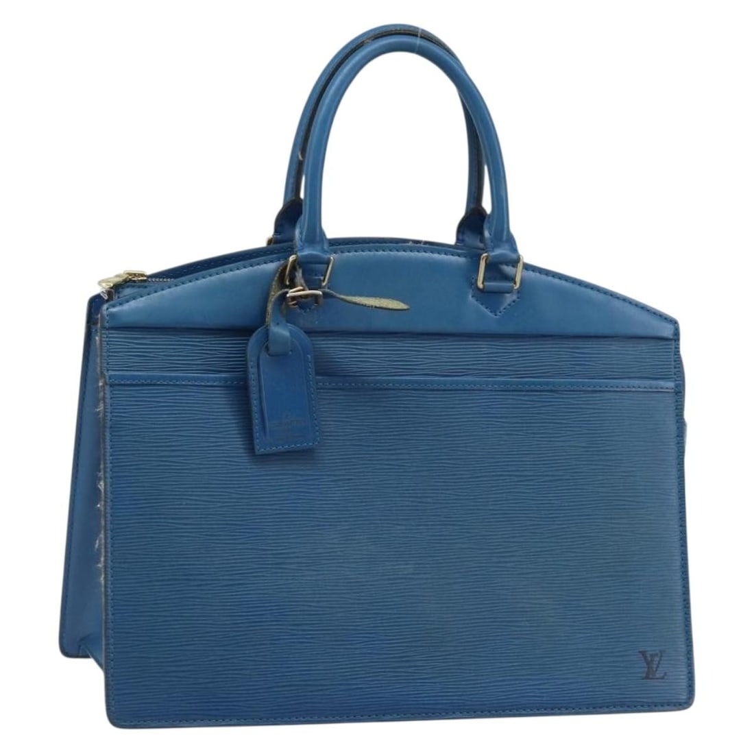 Louis Vuitton Epi Riviera Blue Leather Handbag Model M48185 with Dust Bag: Louis Vuitton Epi Riviera Blue Leather Handbag Model M48185 with Dust Bag This Louis Vuitton Epi Riviera handbag features blue Epi leather with a structured silhouette. Designed for women, it includes