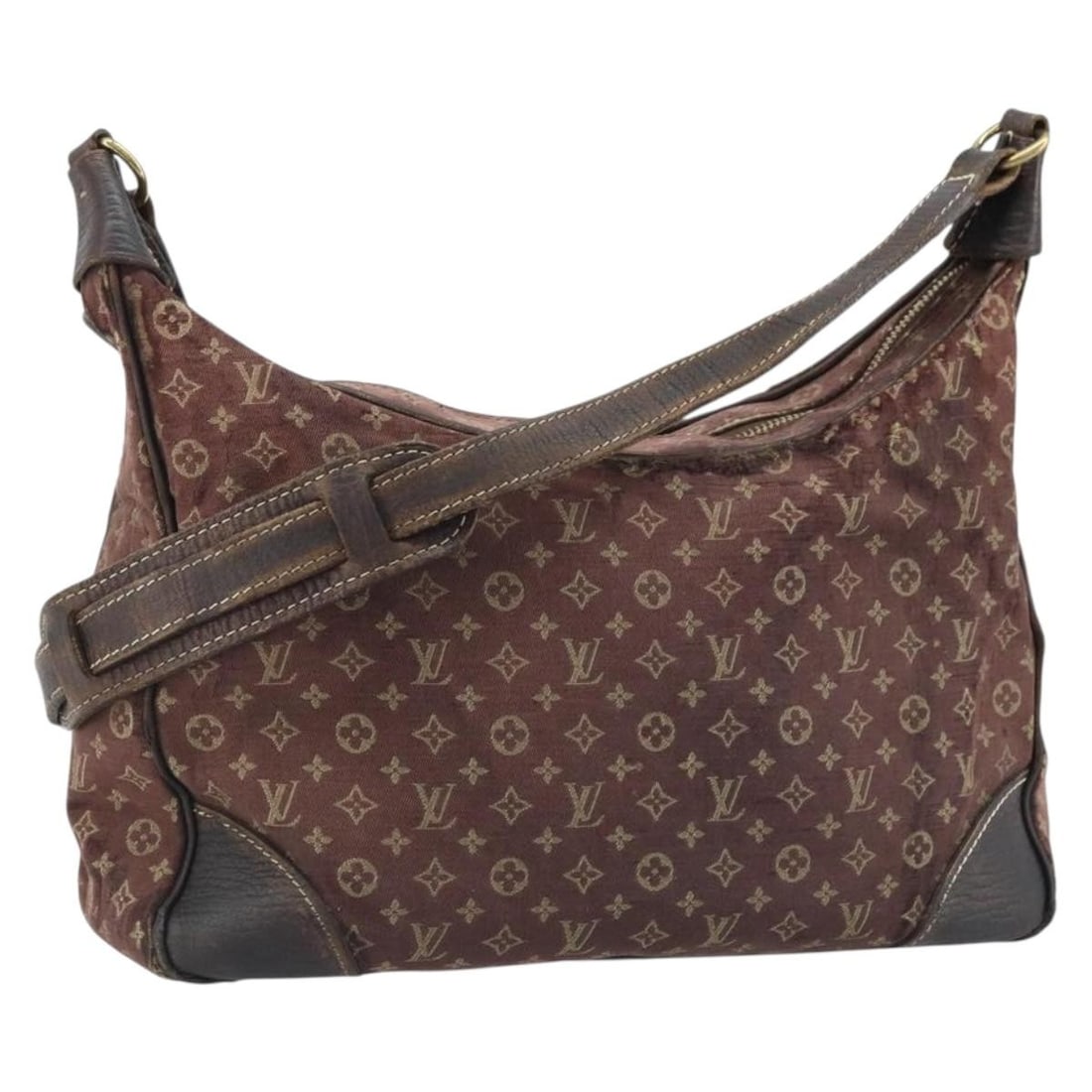 Louis Vuitton Mini Lin Canvas Boulogne Shoulder Bag in Ebene Brown M95225: Louis Vuitton Mini Lin Canvas Boulogne Shoulder Bag in Ebene Brown M95225 This is a Louis Vuitton Monogram Mini Lin Boulogne shoulder bag in Ebene brown. Crafted from Monogram Mini Lin canvas, the bag