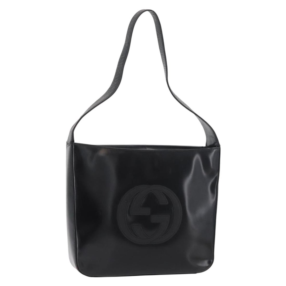 Gucci Patent Leather Black Silver Shoulder Bag 000 0506 1013: Gucci Patent Leather Black Silver Shoulder Bag 000 0506 1013 This GUCCI shoulder bag is crafted from black patent leather with silver-tone details. Designed for women, it features a compact silhouette