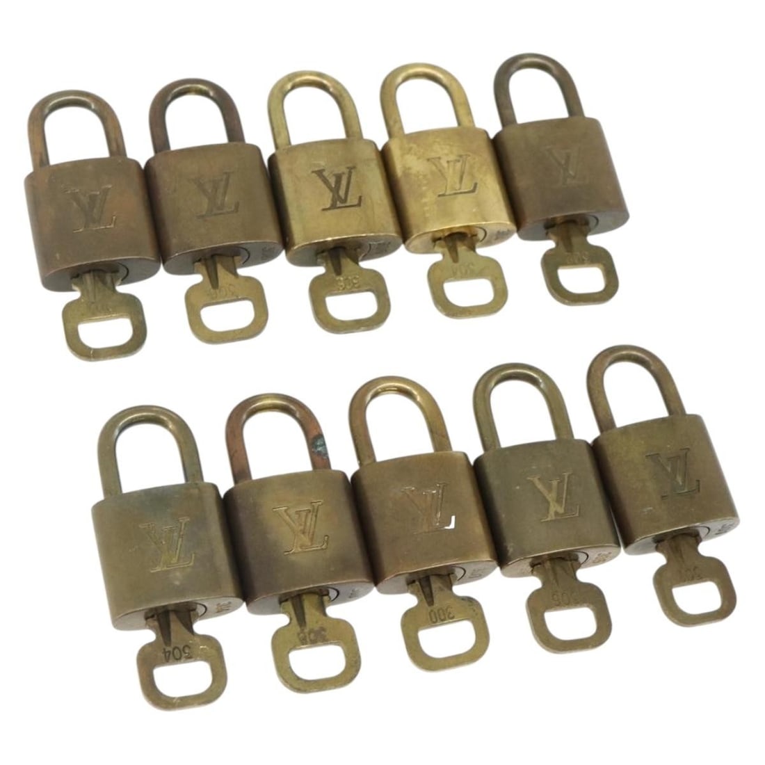 Louis Vuitton gold metal padlocks set of 10 (1 of 8)