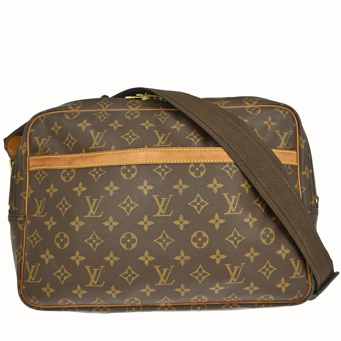 Louis Vuitton Reporter GM Monogram Canvas Shoulder Bag M45252 Brown: Louis Vuitton Reporter GM Monogram Canvas Shoulder Bag M45252 Brown This Louis Vuitton Reporter GM shoulder bag features the iconic monogram canvas leather exterior and a brown color scheme. Designed 