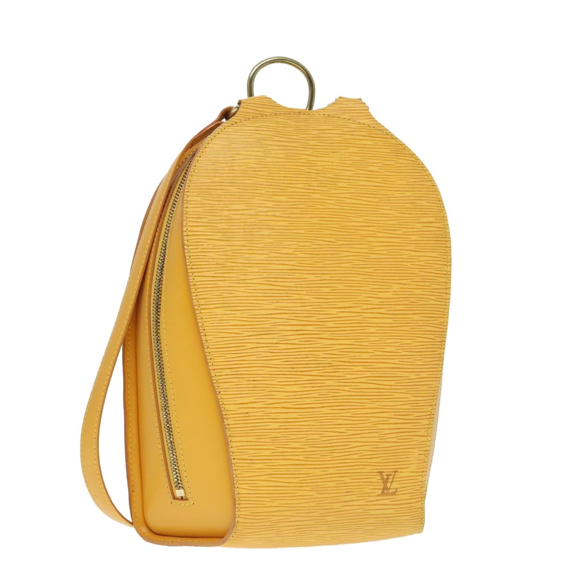 Louis Vuitton Mabillon Epi Leather Yellow Backpack M52239 France: Louis Vuitton Mabillon Epi Leather Yellow Backpack M52239 France This is a Louis Vuitton Mabillon backpack crafted from yellow Epi leather. The bag features a structured silhouette with gold-tone meta