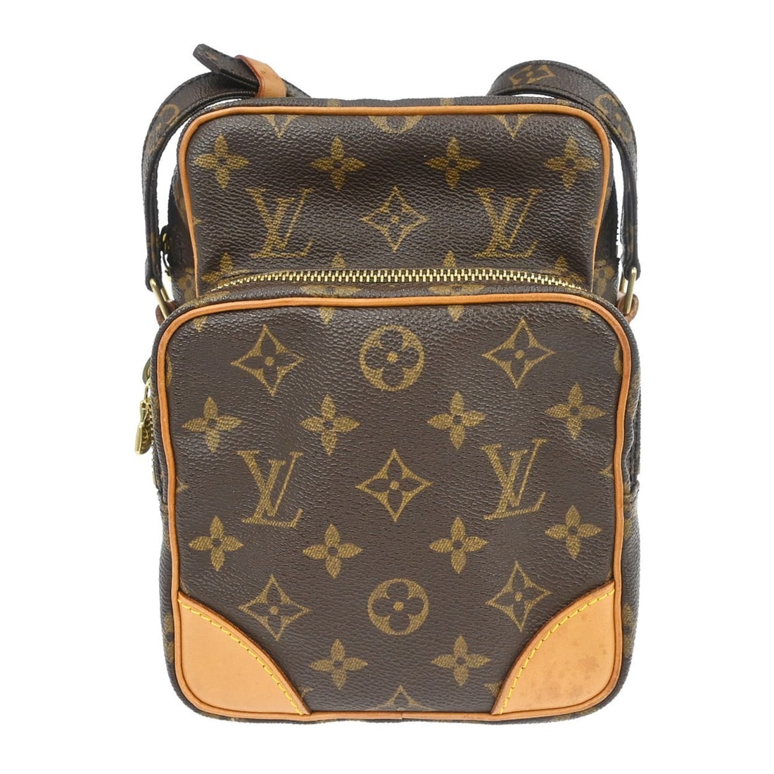 Louis Vuitton Amazon Monogram Canvas Medium Brown Crossbody Bag M45236: Louis Vuitton Amazon Monogram Canvas Medium Brown Crossbody Bag M45236 This Louis Vuitton Amazon crossbody bag features the iconic Monogram canvas leather exterior with brown canvas leather strap and 