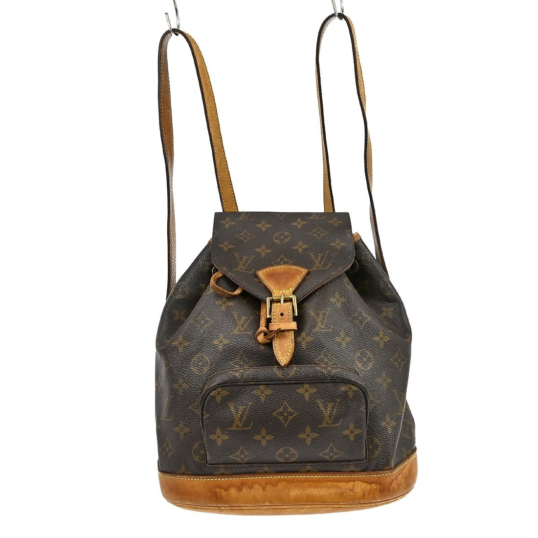 Louis Vuitton Montsouris MM Monogram Canvas Leather Medium Backpack: Louis Vuitton Montsouris MM Monogram Canvas Leather Medium Backpack This Louis Vuitton Montsouris MM backpack features the brand's signature monogram canvas leather with a brown exterior and beige adj