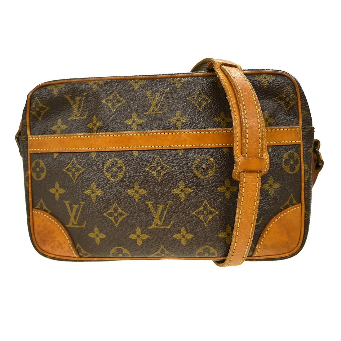 Louis Vuitton Trocadero 27 Monogram Canvas Medium Crossbody Bag Brown: Louis Vuitton Trocadero 27 Monogram Canvas Medium Crossbody Bag Brown This Louis Vuitton Trocadero 27 crossbody bag features the iconic monogram canvas exterior and brown leather crossbody strap. The 