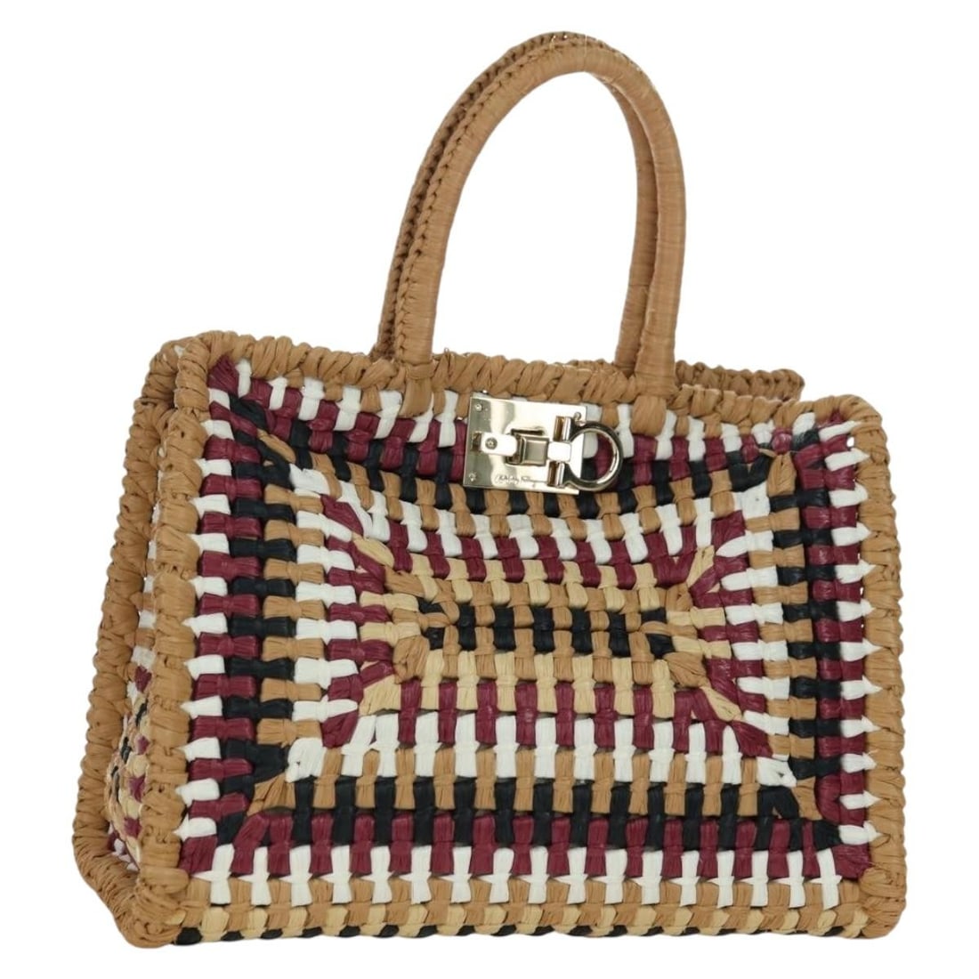 Salvatore Ferragamo Gancini Studio Beige Leather Handbag with Dust Bag (1 of 18)