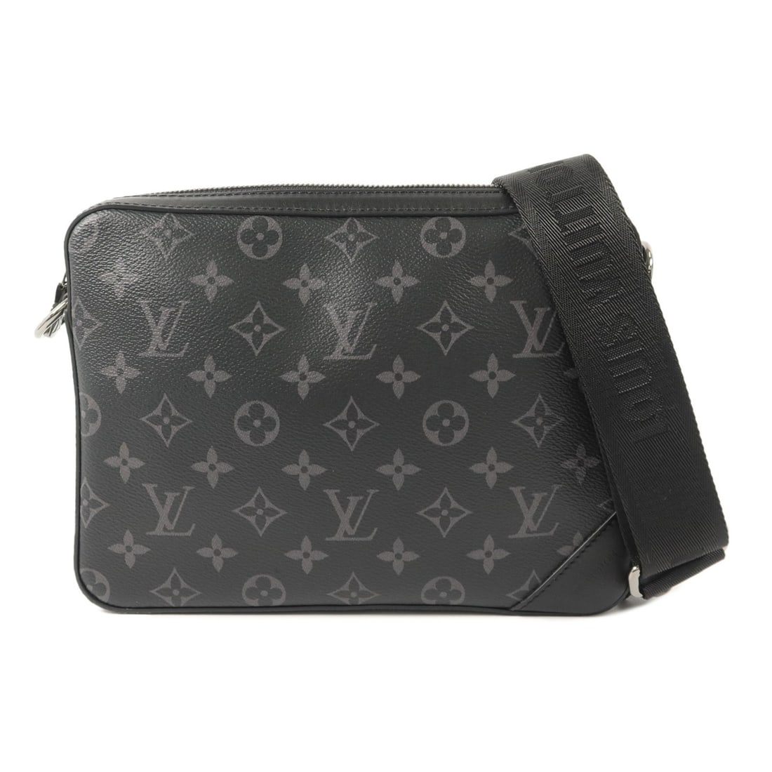 Louis Vuitton Monogram Eclipse Reverse Trio Messenger Bag M69443: Louis Vuitton Monogram Eclipse Reverse Trio Messenger Bag M69443 This Louis Vuitton Trio Messenger Shoulder Bag features the Monogram Eclipse Reverse design in black PVC coated canvas. Designed for me