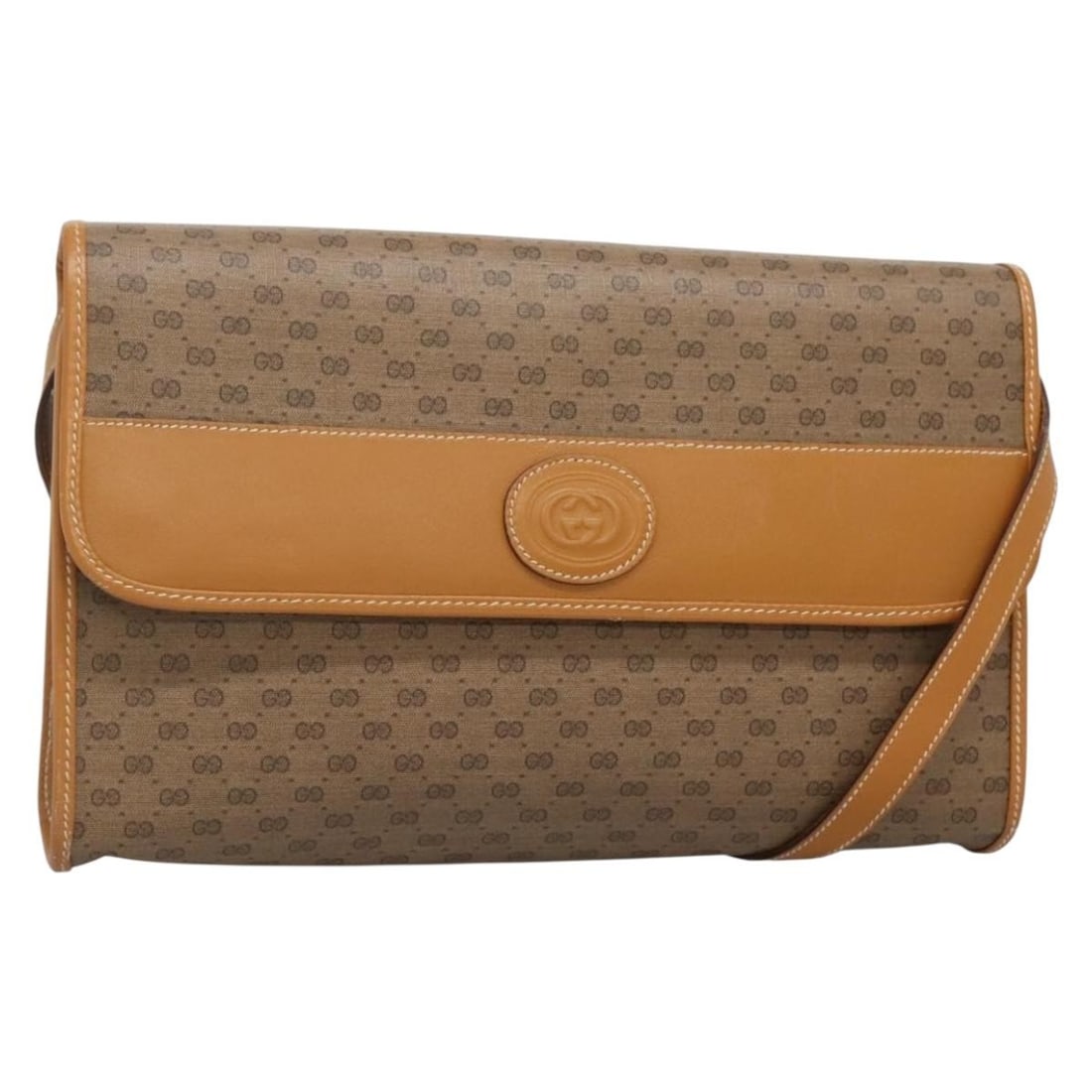 GUCCI Micro GG Supreme Beige Gold Shoulder Bag PVC 004 58 0264 Auth (1 of 18)