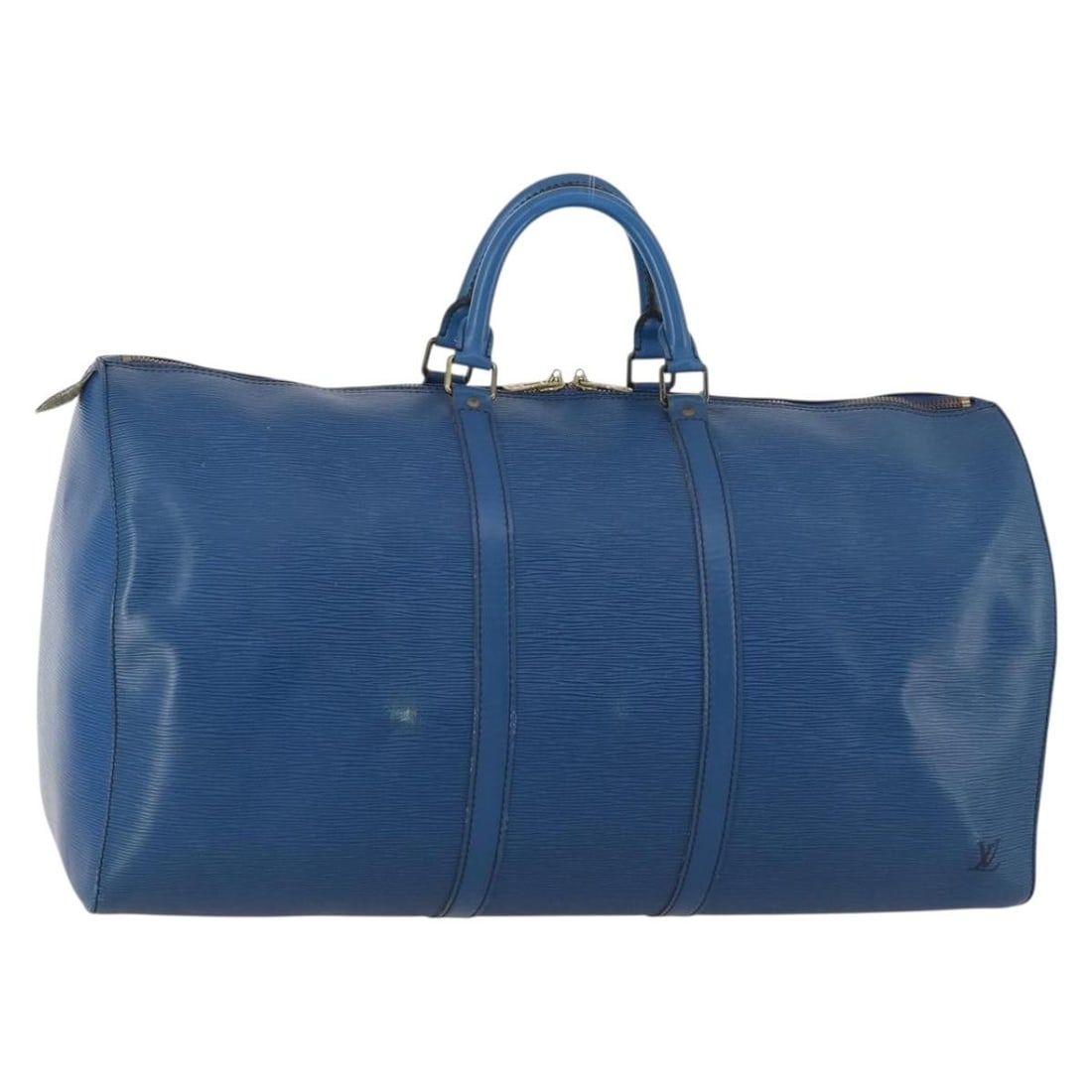 Louis Vuitton Epi Leather Keepall 55 Boston Bag in Toledo Blue M42955: Louis Vuitton Epi Leather Keepall 55 Boston Bag in Toledo Blue M42955 This Louis Vuitton Epi Keepall 55 Boston Bag in Toledo Blue features a durable Epi leather exterior and is designed for women. The