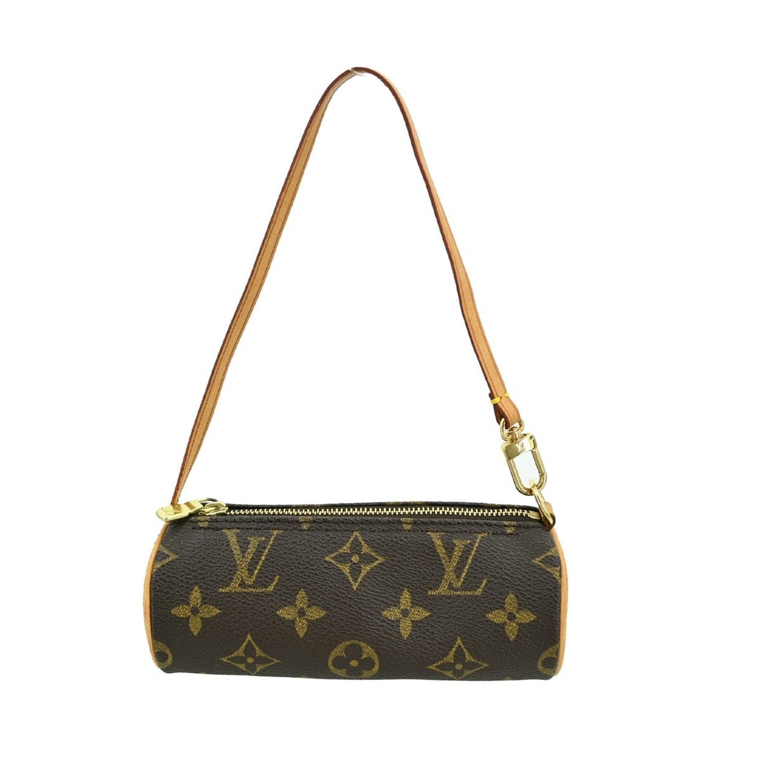 Louis Vuitton Papillon Monogram Canvas Micro Top Handle Handbag with Pouch: Louis Vuitton Papillon Monogram Canvas Micro Top Handle Handbag with Pouch This Louis Vuitton Papillon micro handbag features the iconic monogram canvas exterior with brown leather top handles and a z