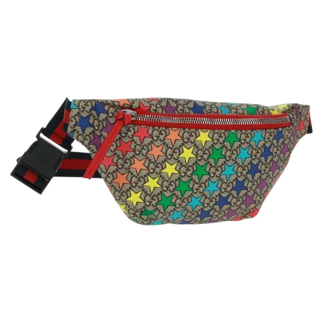 Children's GG Supreme Beige Silver Waist Bag by Gucci 502095 PVC: Children's GG Supreme Beige Silver Waist Bag by Gucci 502095 PVC This is a children's Gucci GG Supreme waist bag crafted from beige and silver PVC leather with GG canvas detailing. The bag features a 