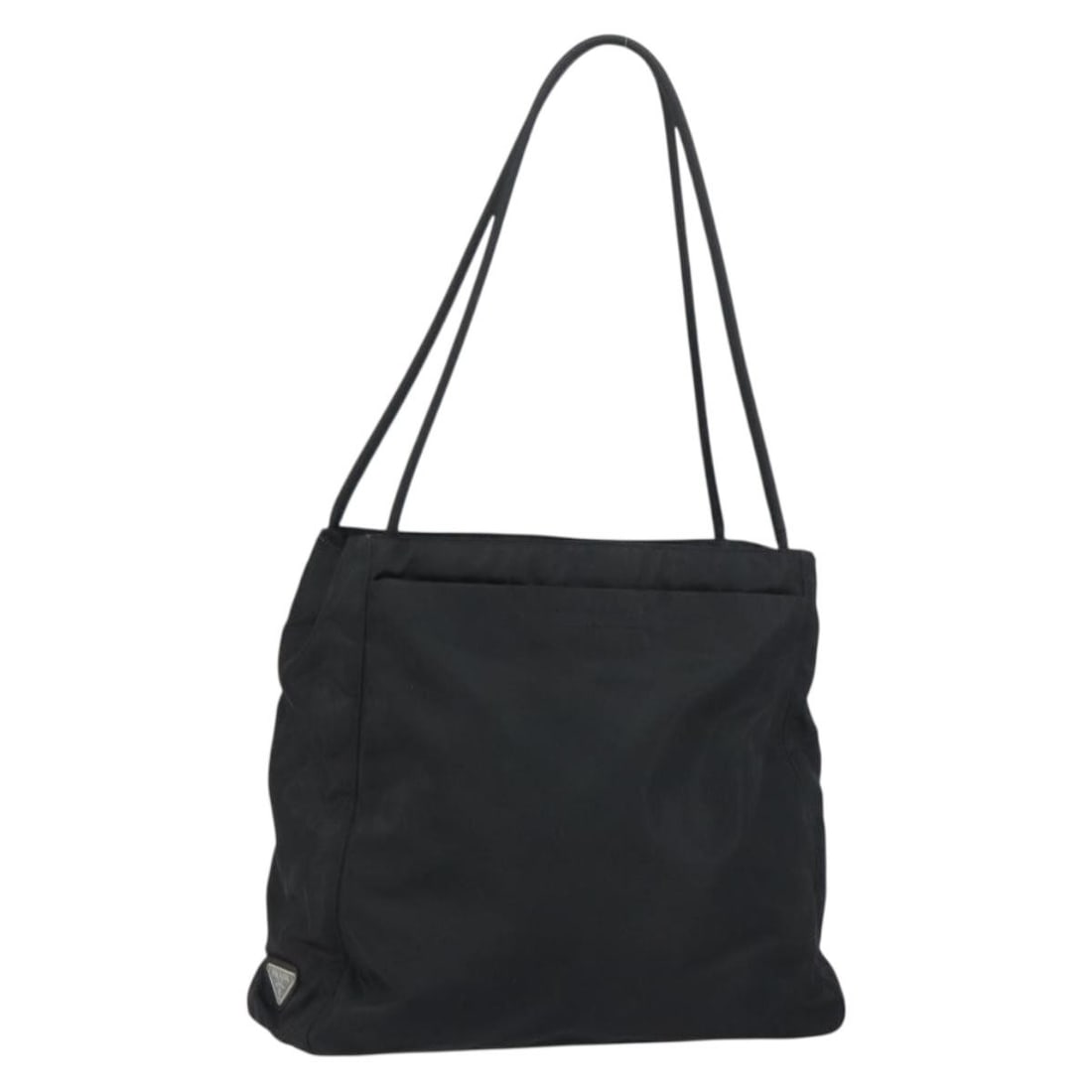 Prada Nylon Black Silver Women Tote Italy 12.6 x 11.8 x 3.9: Prada Nylon Black Silver Women Tote Italy 12.6 x 11.8 x 3.9 This PRADA tote bag is crafted from black nylon with silver-tone accents, offering a sleek and functional design. Made in Italy, it features