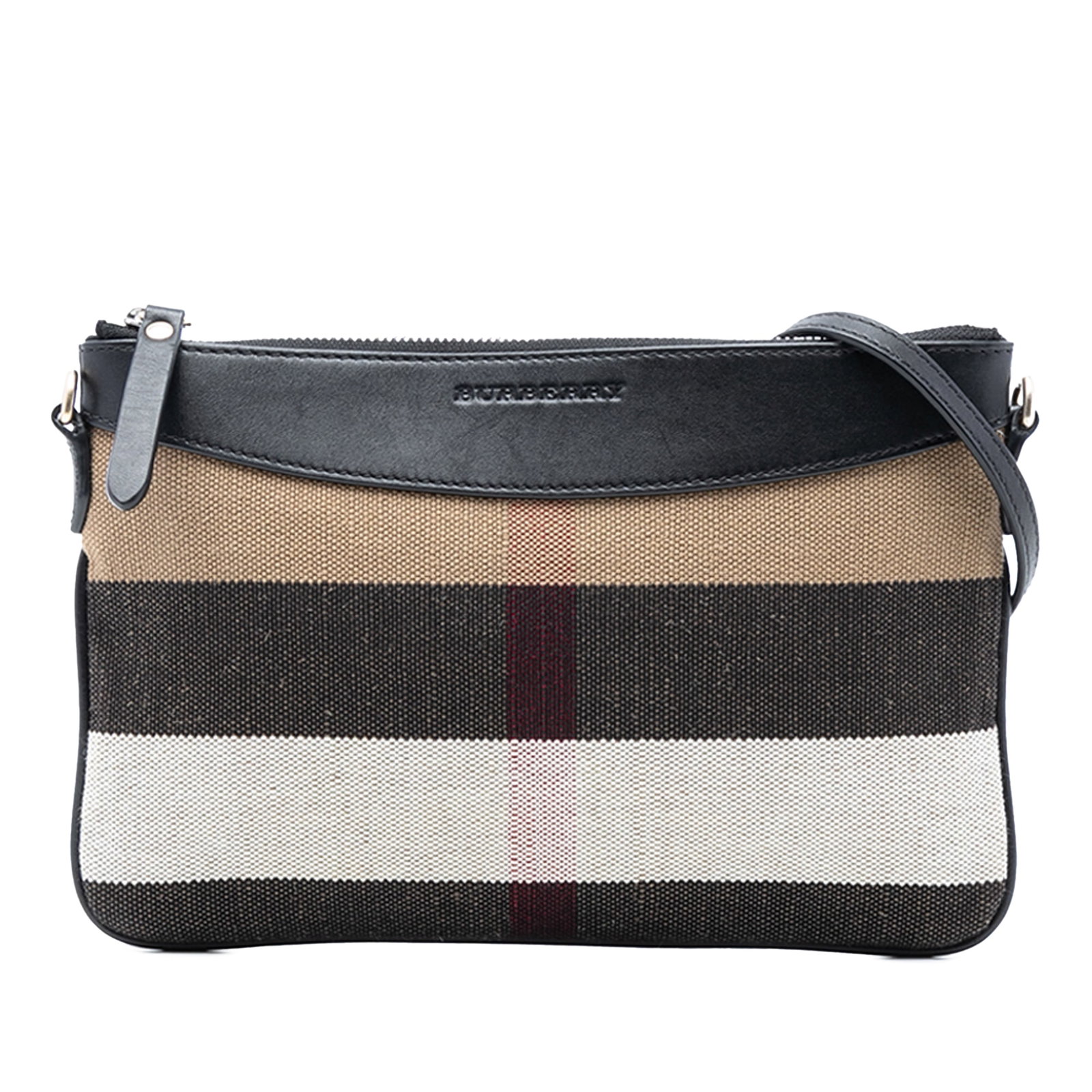 Burberry Peyton Crossbody Bag with Mega Check Canvas and Leather Trim: Burberry Peyton Crossbody Bag with Mega Check Canvas and Leather Trim This Burberry Mega Check Canvas Peyton Crossbody features a canvas body with leather trim, an adjustable flat leather strap, a top