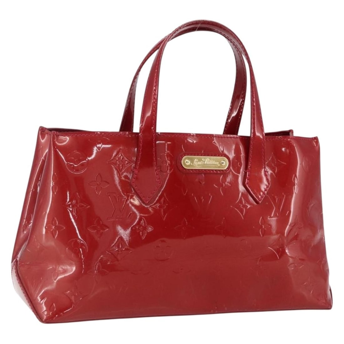 Louis Vuitton Wilshire PM Rouge Favist Patent Leather Handbag M91644: Louis Vuitton Wilshire PM Rouge Favist Patent Leather Handbag M91644 This Louis Vuitton Wilshire PM bag is crafted from Rouge Favist Monogram Vernis patent leather and features a structured silhouette