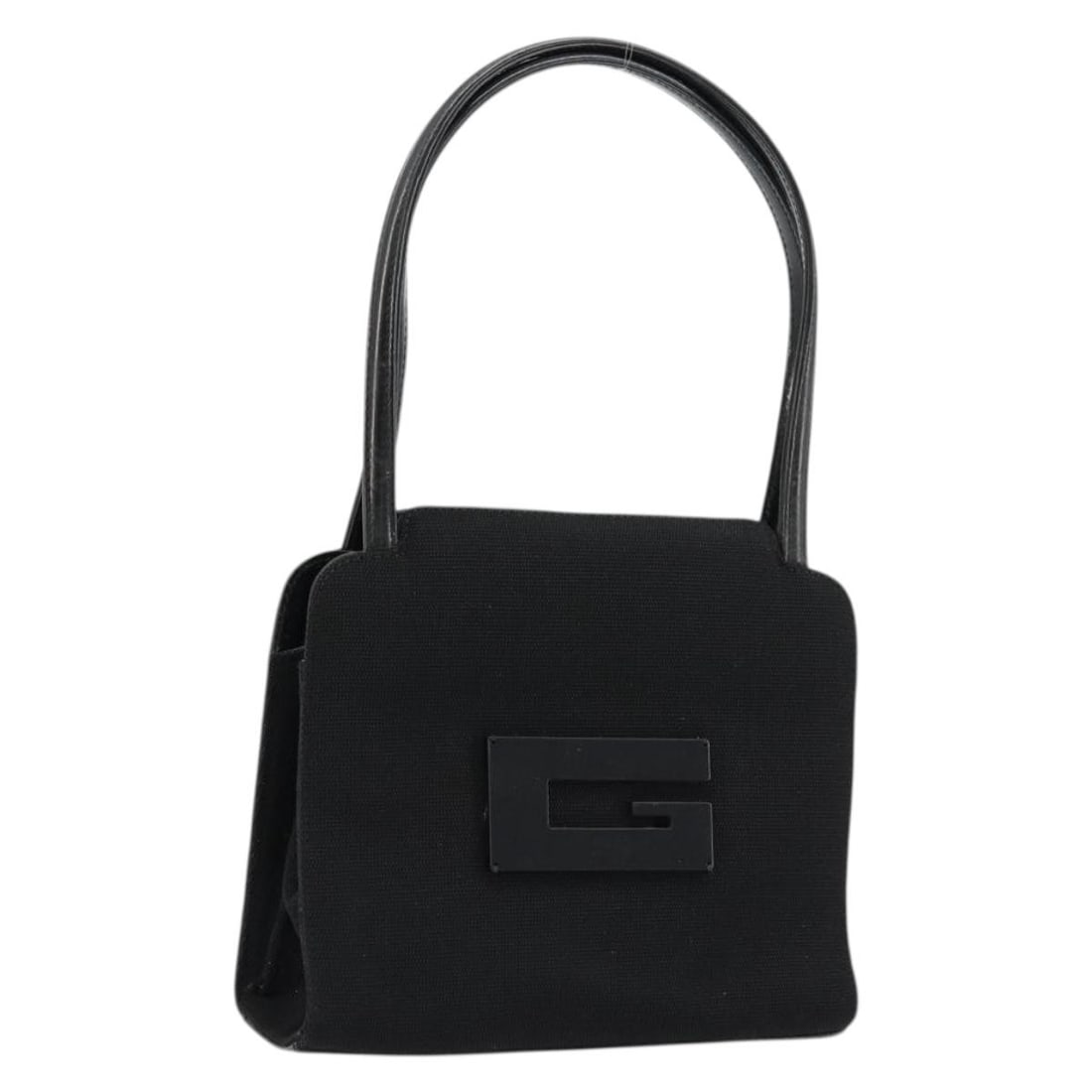 Gucci black canvas handbag Italy 000 0810: Gucci black canvas handbag Italy 000 0810 This GUCCI handbag features a classic black canvas exterior and is designed for women. The bag offers a compact size, making it suitable for everyday use. It 
