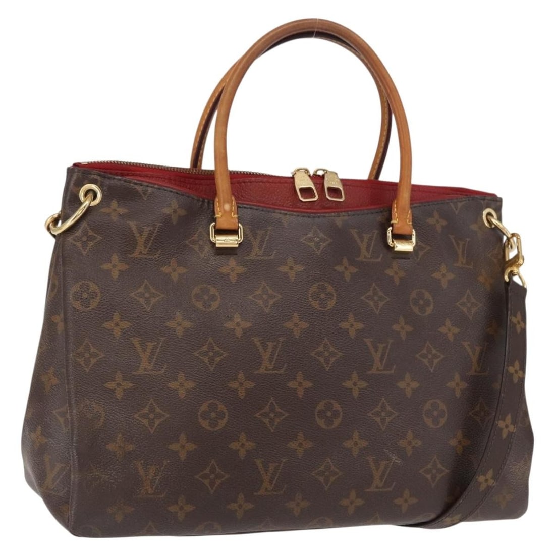 Louis Vuitton Pallas Monogram Canvas Handbag with Shoulder Strap M41633: Louis Vuitton Pallas Monogram Canvas Handbag with Shoulder Strap M41633 This Louis Vuitton Monogram Pallas Hand Bag features the classic monogram canvas and can be carried as a handbag or worn with th