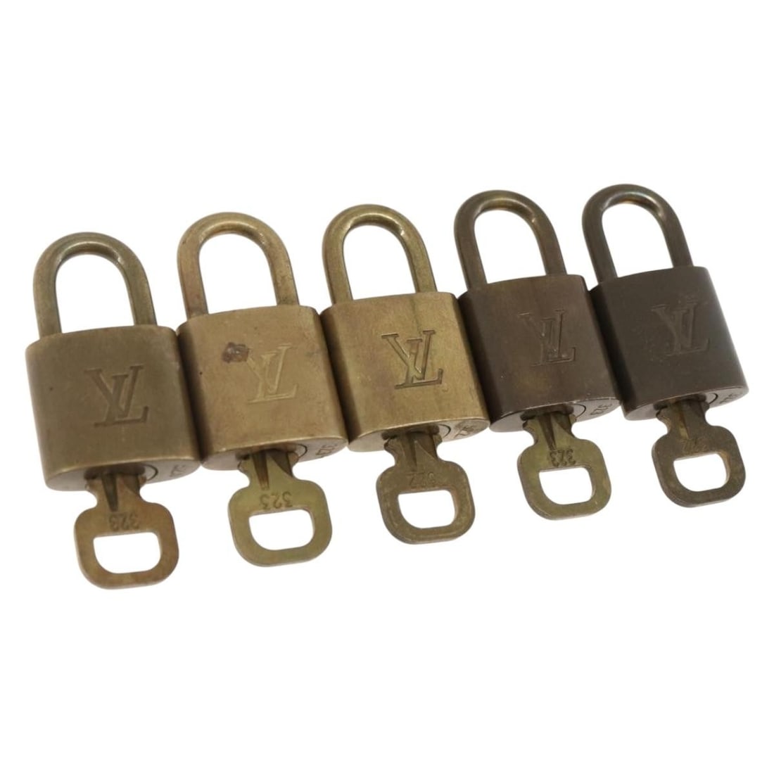 Set of 5 Gold Tone Metal Padlocks by Louis Vuitton (1 of 6)