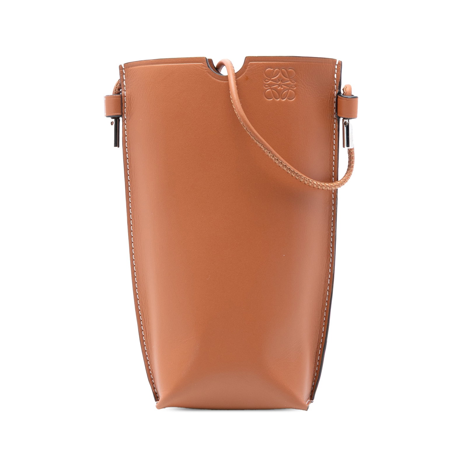 Loewe Gate Pocket Brown Leather Crossbody Bag with Back Slip Pocket (1 of 7)