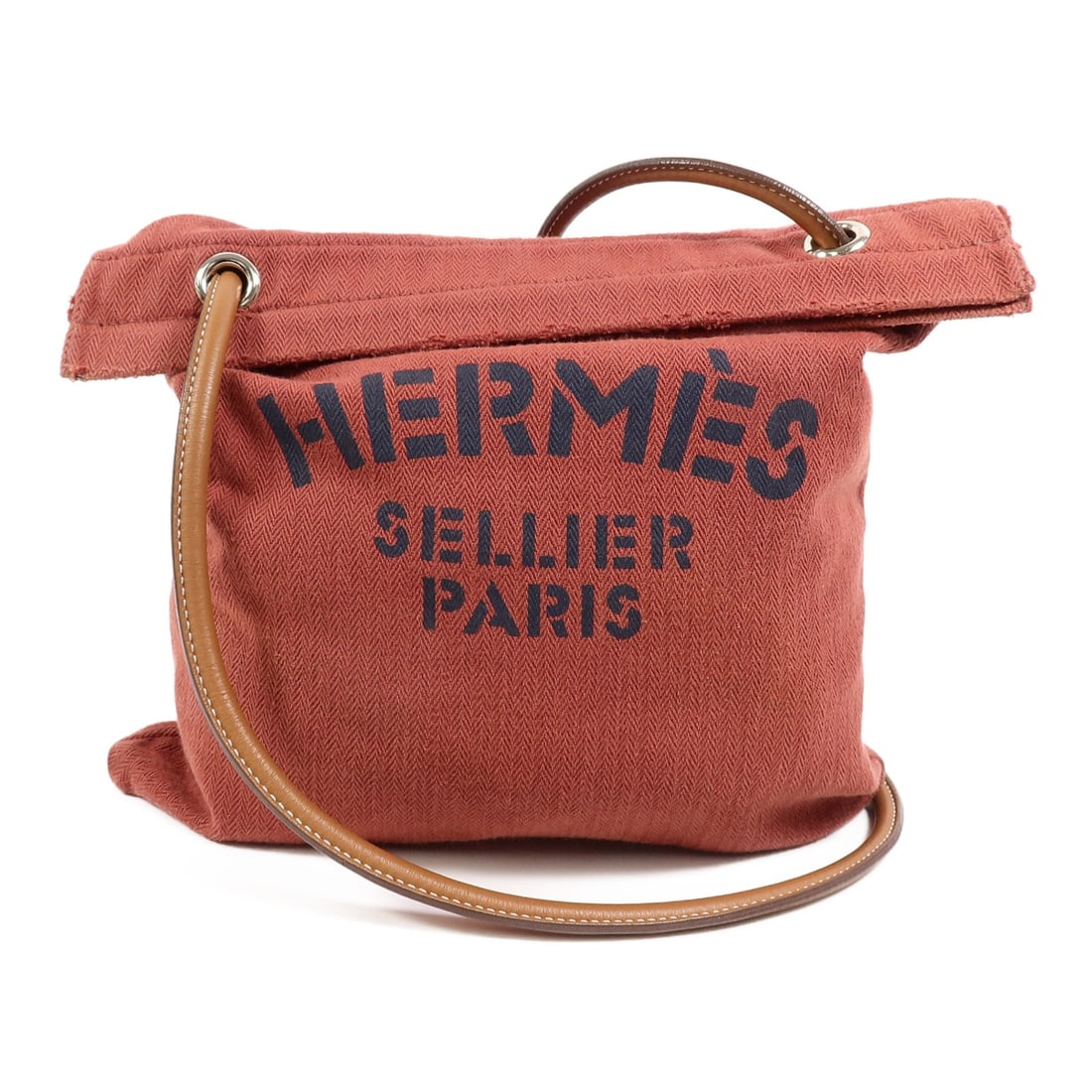 Hermes Aline Toile Canvas Swift Leather Shoulder Bag Rouge H (1 of 16)