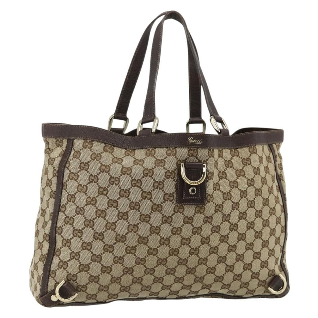 Gucci Abbey GG Canvas Beige Gold Tote 141472: Gucci Abbey GG Canvas Beige Gold Tote 141472 This GUCCI Abbey Tote Bag features the iconic GG Canvas in beige and gold, offering a classic and elegant look. Designed for women, the tote is made in Ita