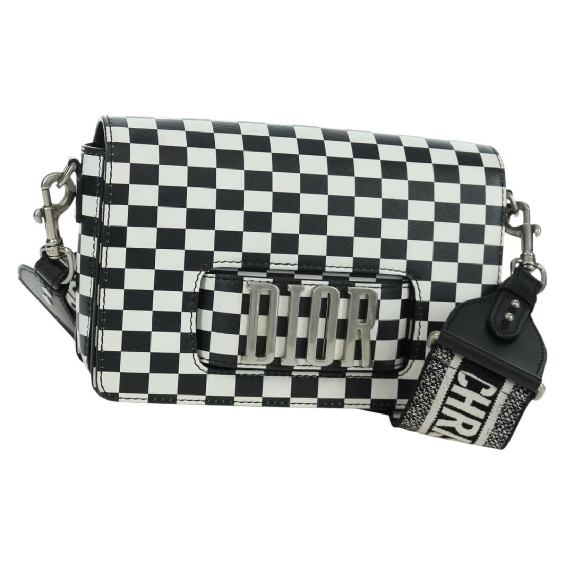 Christian Dior Evolution Black and White Leather Flap Shoulder Bag with Dust Bag: Christian Dior Evolution Black and White Leather Flap Shoulder Bag with Dust Bag This Christian Dior Evolution Flap Shoulder Bag features a sophisticated black and white leather exterior. Designed for