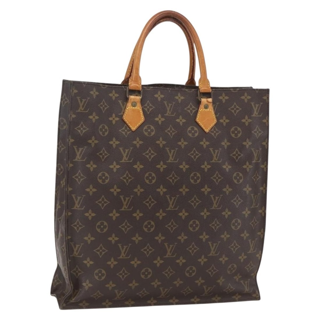 Louis Vuitton Sac Plat Monogram Canvas Tote Bag M51140 France: Louis Vuitton Sac Plat Monogram Canvas Tote Bag M51140 France This is a Louis Vuitton Sac Plat handbag crafted from the brand's signature monogram canvas. The bag features a spacious interior and dual