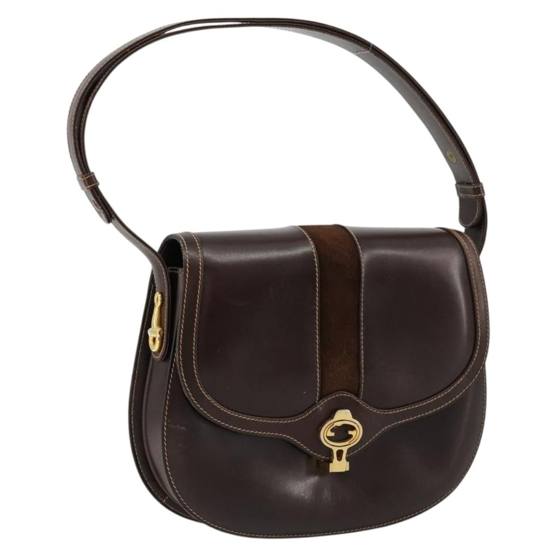 Gucci brown gold leather women shoulder bag Italy: Gucci brown gold leather women shoulder bag Italy This GUCCI shoulder bag is crafted from brown and gold leather and features an adjustable shoulder strap. Made in Italy, the bag is designed for women