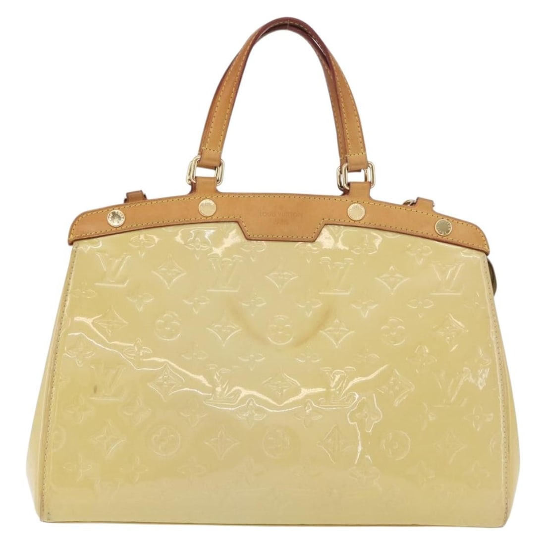 Louis Vuitton Brea Patent Leather Yellow Handbag 34x24x13cm: Louis Vuitton Brea Patent Leather Yellow Handbag 34x24x13cm Louis Vuitton Brea handbag crafted in yellow patent leather featuring the iconic Monogram Vernis finish. Designed for women, this handbag me