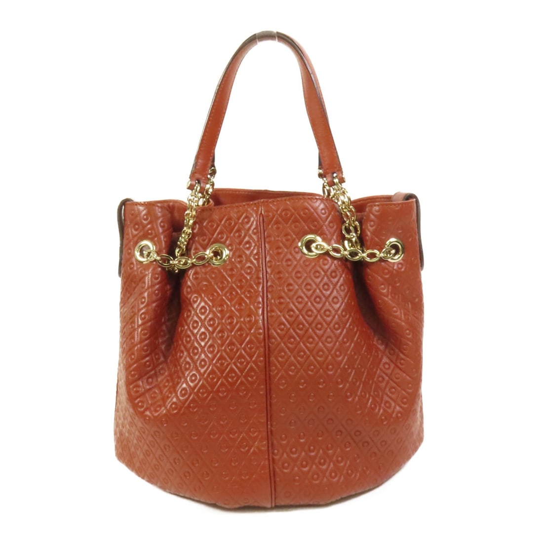 TOD'S Red Calfskin Leather Bucket Bag Handbag GHW Italy: TOD'S Red Calfskin Leather Bucket Bag Handbag GHW Italy Introducing the elegant TOD'S Bucket Bag Handbag, crafted from luxurious calfskin leather in a vibrant red hue. This stylish handbag features a 