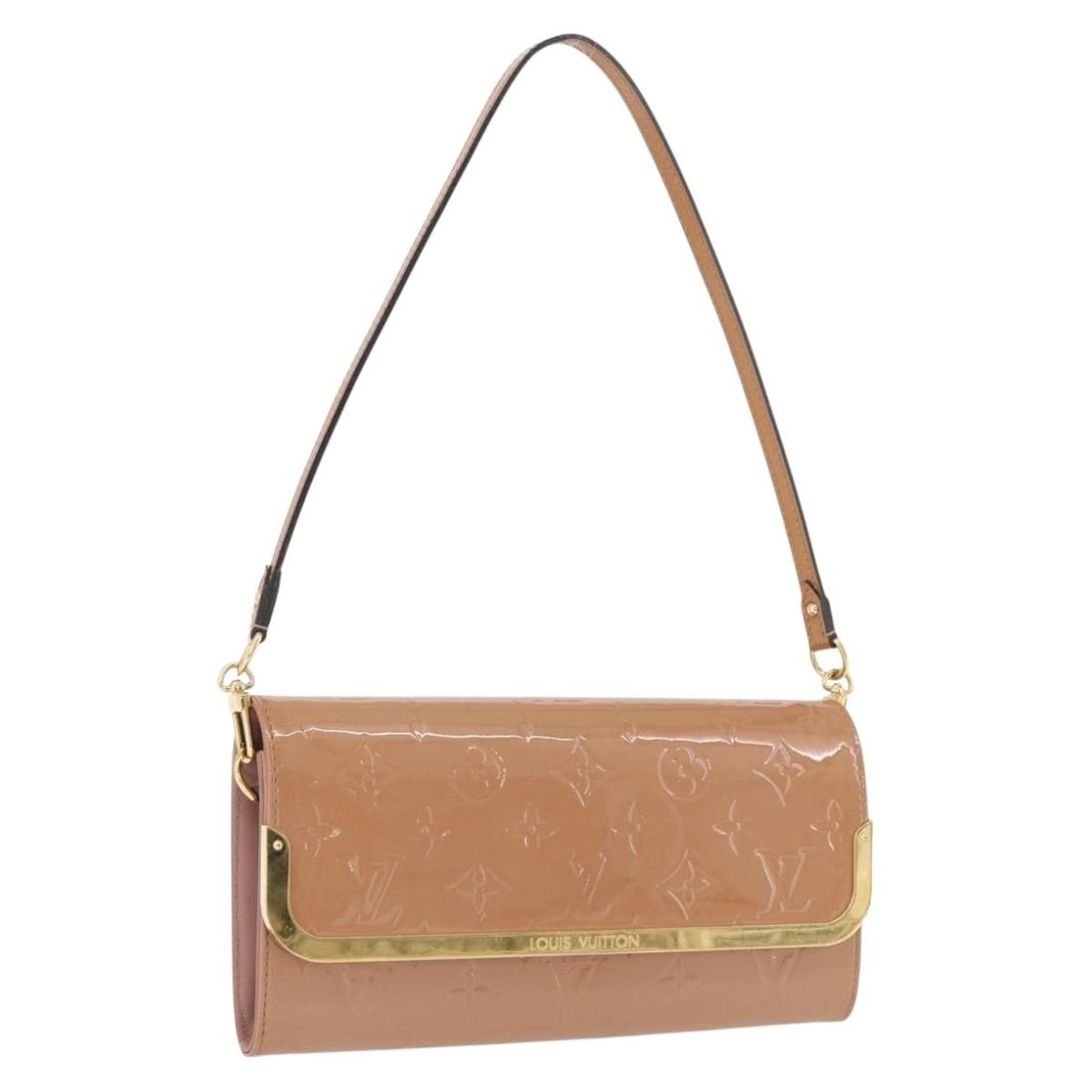 Louis Vuitton Rossmore MM Patent Leather Shoulder Bag in Rose Velours M91589: Louis Vuitton Rossmore MM Patent Leather Shoulder Bag in Rose Velours M91589 This is a Louis Vuitton Vernis Rossmore MM shoulder bag crafted from patent leather in the Rose Velours color. The bag feat