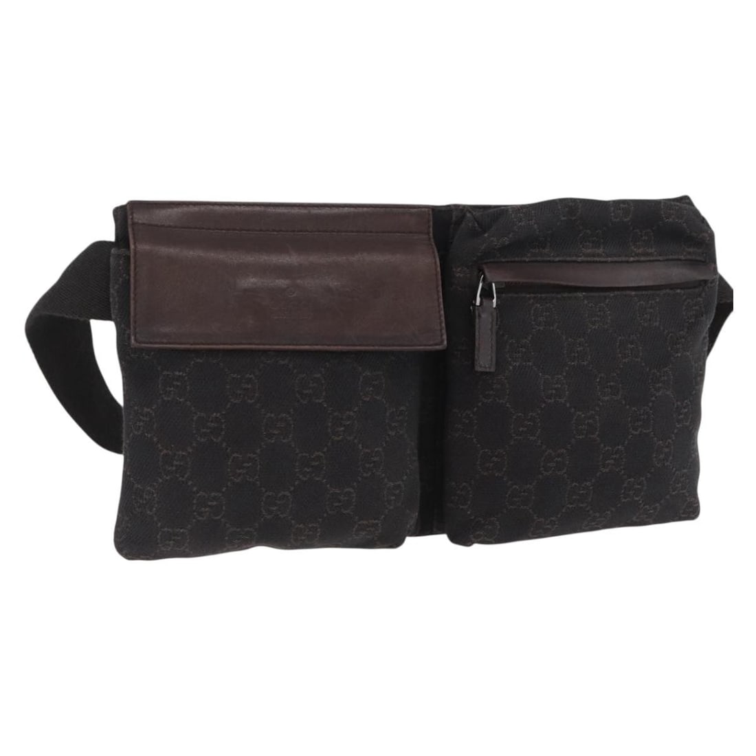 Gucci GG Canvas Dark Brown Waist Bag Silver Hardware 28566: Gucci GG Canvas Dark Brown Waist Bag Silver Hardware 28566 This GUCCI GG Canvas waist bag features a dark brown and silver color scheme with signature GG canvas exterior. Designed for women, it offers