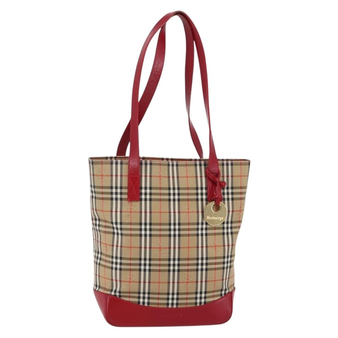 Burberrys Nova Check Beige Gold Tote Bag Canvas Auth 143601: Burberrys Nova Check Beige Gold Tote Bag Canvas Auth 143601 Introducing the Burberrys Nova Check Tote Bag, a stylish and functional accessory crafted from durable canvas in an elegant beige and gold c