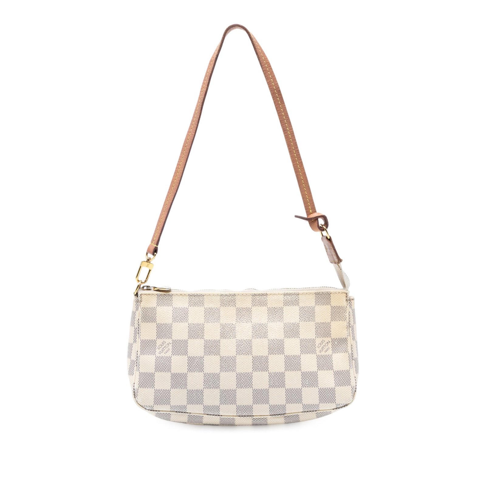 Louis Vuitton Damier Azur Pochette Accessoires Bag White Fabric: Louis Vuitton Damier Azur Pochette Accessoires Bag White Fabric The Louis Vuitton Damier Azur Pochette Accessoires is a stylish and functional bag crafted from damier azur canvas. It features a flat v