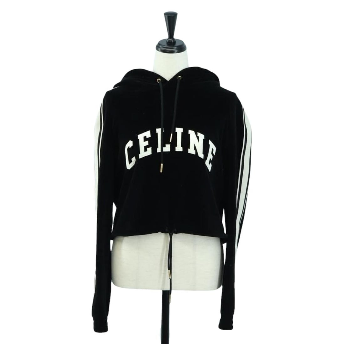 CELINE black velor cropped jacket women Italy (1 of 11)