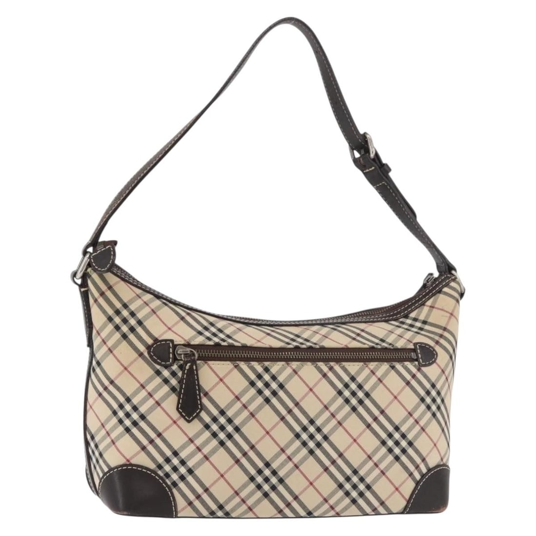 Burberry Nova Check Beige Silver Canvas Shoulder Bag: Burberry Nova Check Beige Silver Canvas Shoulder Bag This Burberry Nova Check shoulder bag is crafted from beige and silver canvas, offering a stylish and recognizable design. The bag features a spaci