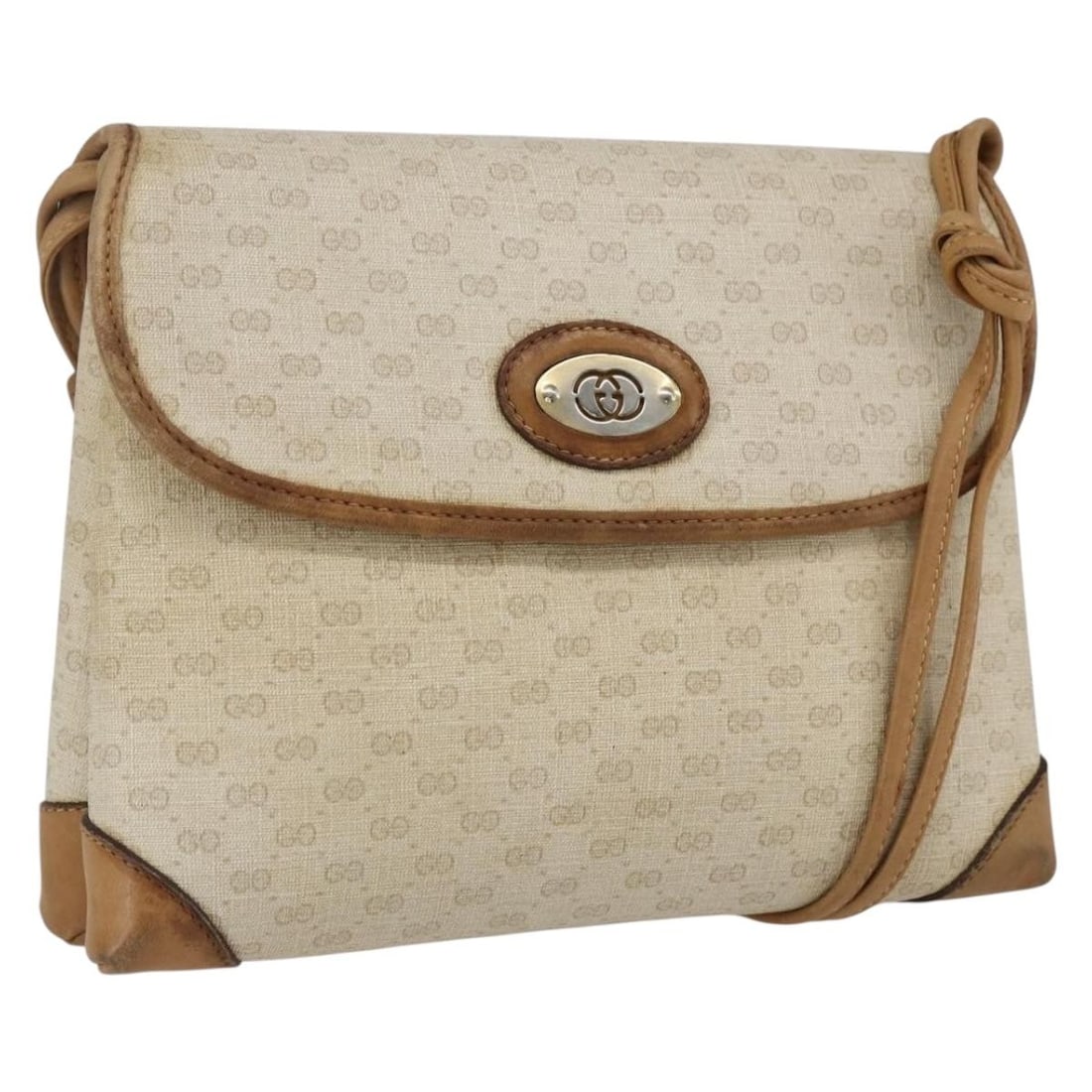 Beige Gold GUCCI Micro GG Supreme PVC Leather Shoulder Bag 49 007 5548: Beige Gold GUCCI Micro GG Supreme PVC Leather Shoulder Bag 49 007 5548 This GUCCI Micro GG Supreme shoulder bag features a beige and gold color scheme and is crafted from PVC leather with micro small 