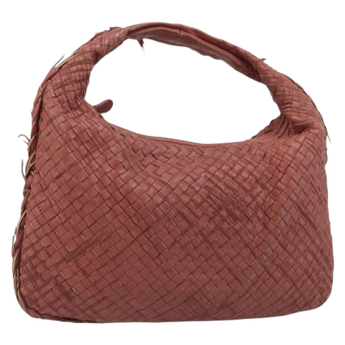 Bottega Veneta Intrecciato Red Leather Hobo Shoulder Bag Silver Hardware: Bottega Veneta Intrecciato Red Leather Hobo Shoulder Bag Silver Hardware This Bottega Veneta Intrecciato hobo shoulder bag is crafted from red leather with silver-tone accents. Designed for women, it 