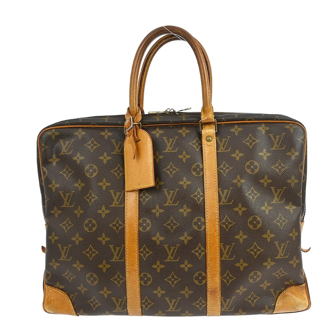 Louis Vuitton Monogram Porte-Documents Voyage M53361 Brown Medium Handbag: Louis Vuitton Monogram Porte-Documents Voyage M53361 Brown Medium Handbag This Louis Vuitton Porte-Documents Voyage handbag features the iconic Monogram canvas leather exterior with double beige handl