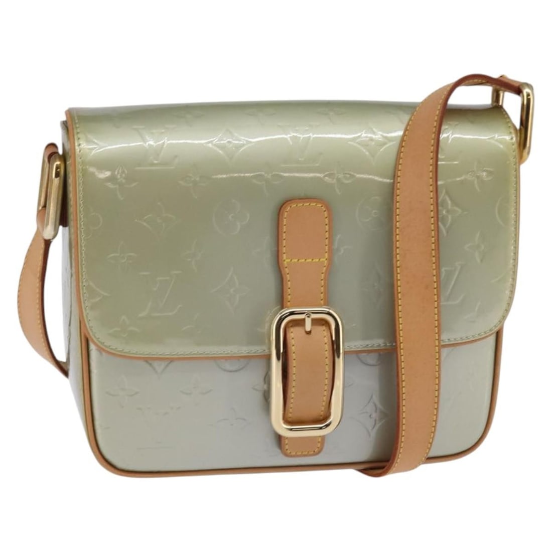 Louis Vuitton Monogram Vernis Christie GM Shoulder Bag Gris M91148 Auth (1 of 18)