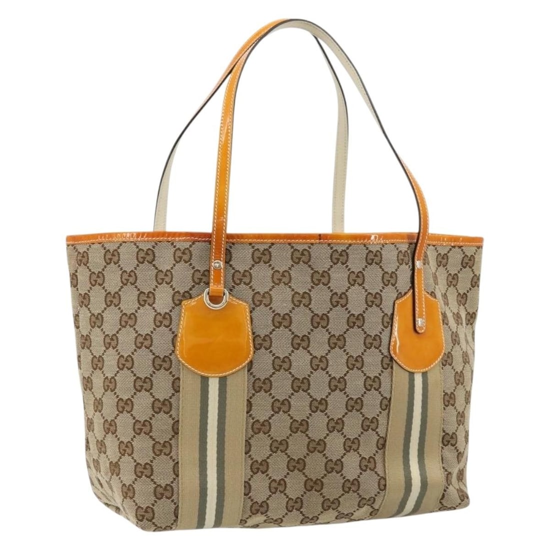 Gucci Sherry Line GG Canvas Tote Bag Beige Gold 211971: Gucci Sherry Line GG Canvas Tote Bag Beige Gold 211971 This GUCCI GG Canvas Sherry Line Tote Bag features a beige and gold canvas exterior with the signature GG pattern. Designed for women, the tote o