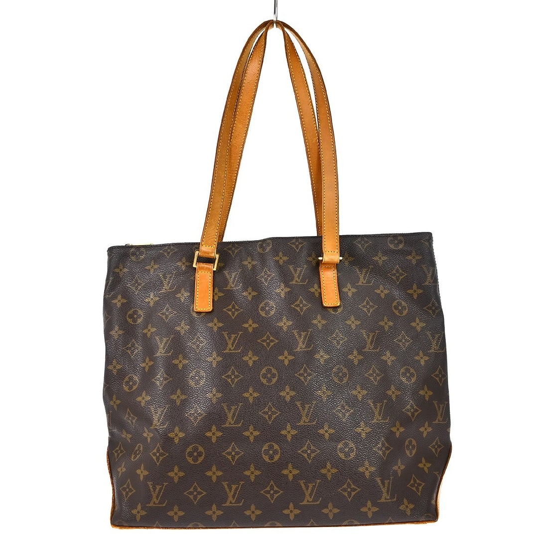 Louis Vuitton Monogram Cabas Mezzo Brown Canvas Leather Large Tote Bag: Louis Vuitton Monogram Cabas Mezzo Brown Canvas Leather Large Tote Bag This Louis Vuitton Cabas Mezzo tote bag features the iconic monogram canvas and leather exterior, complemented by double leather 