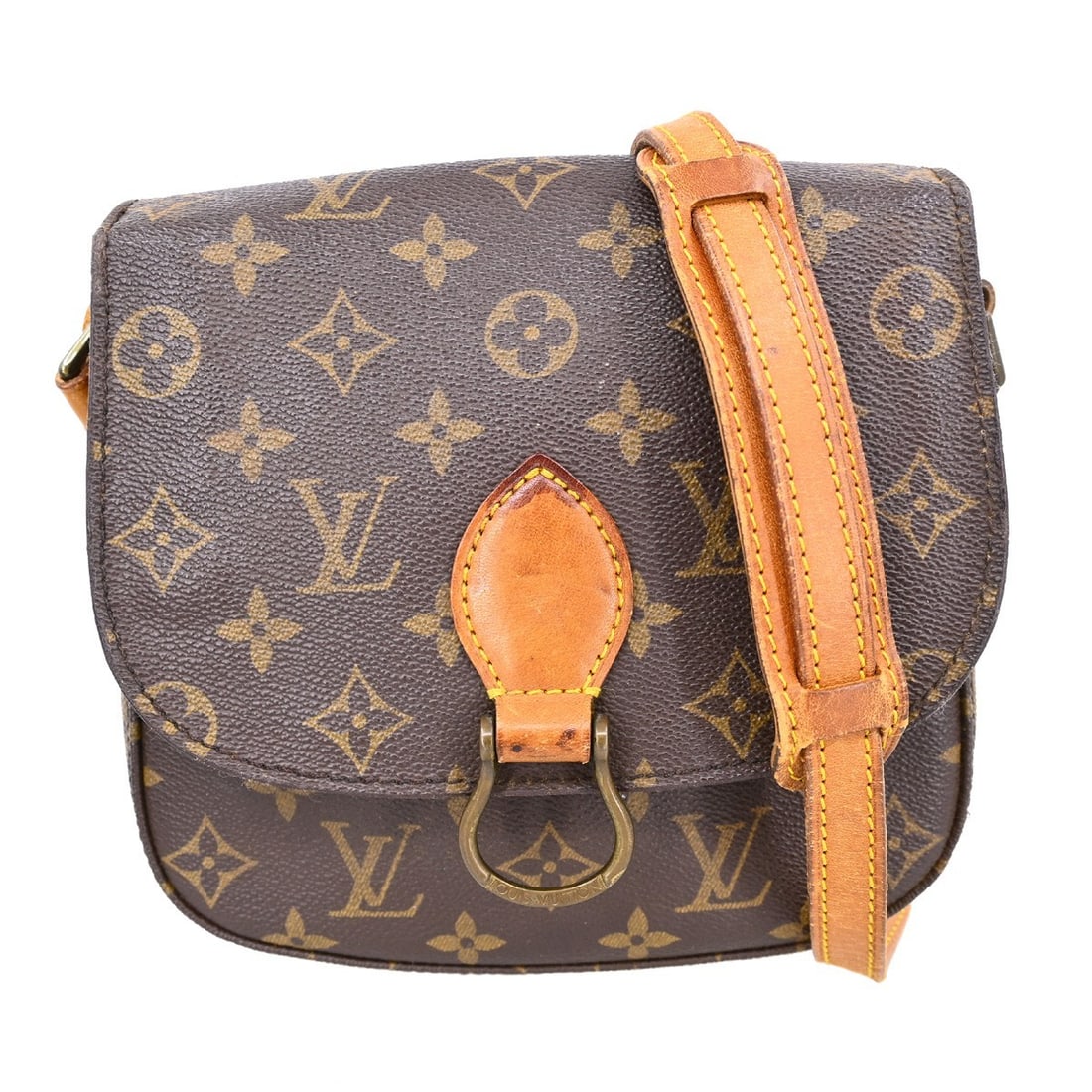 Louis Vuitton Saint Cloud MM Monogram Crossbody Shoulder Bag Brown M51243: Louis Vuitton Saint Cloud MM Monogram Crossbody Shoulder Bag Brown M51243 This is a vintage Louis Vuitton Saint Cloud MM shoulder bag crafted from brown monogram canvas with leather trim. The bag feat