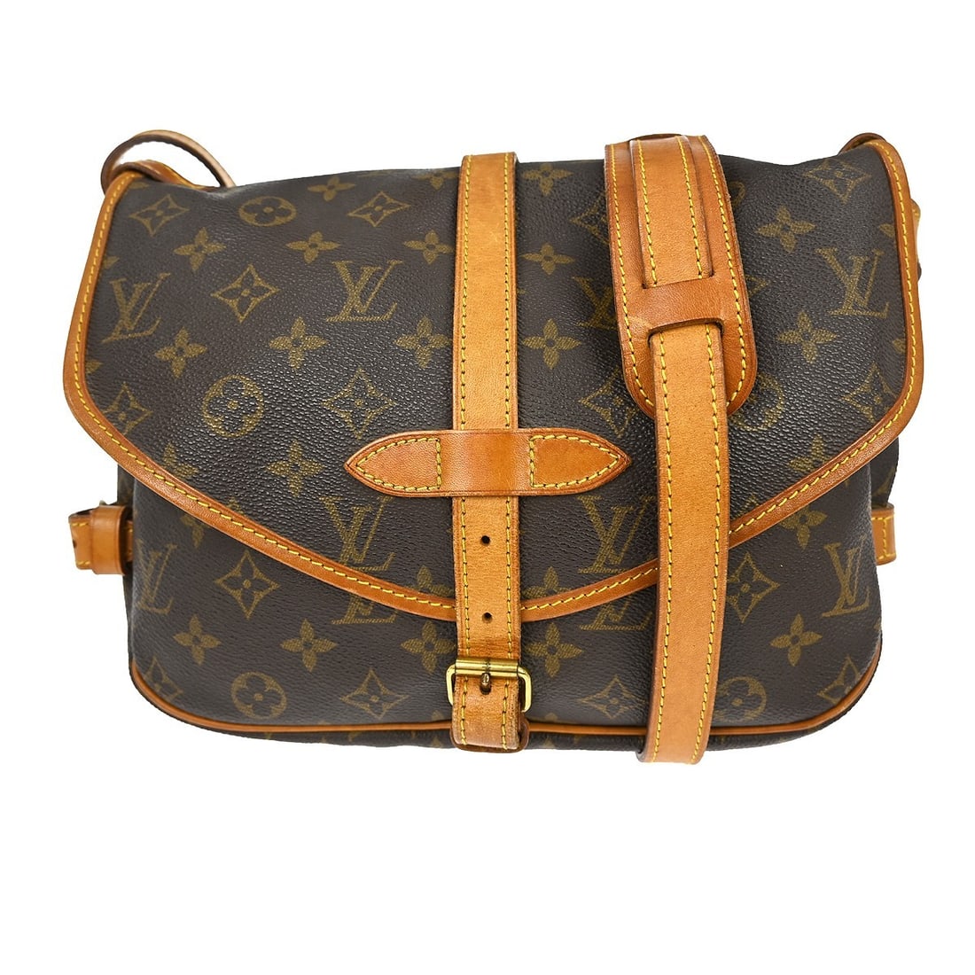 Louis Vuitton Saumur 30 Monogram Canvas Shoulder Messenger Bag: Louis Vuitton Saumur 30 Monogram Canvas Shoulder Messenger Bag This Louis Vuitton Saumur 30 messenger bag features the iconic monogram canvas leather exterior in brown, complemented by a brown lining 