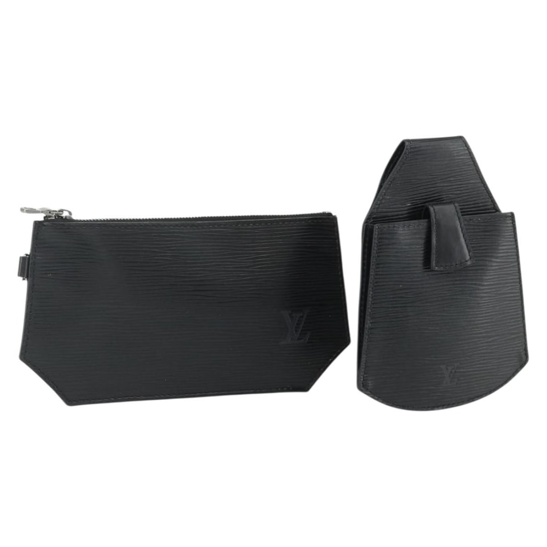 Louis Vuitton Epi Black Pouch 2 Piece Set: Louis Vuitton Epi Black Pouch 2 Piece Set This is a set of two Louis Vuitton Epi Sherwood Sac Depaul pouches in black. Crafted from Monogram Canvas, these pouches are designed for women and originate 
