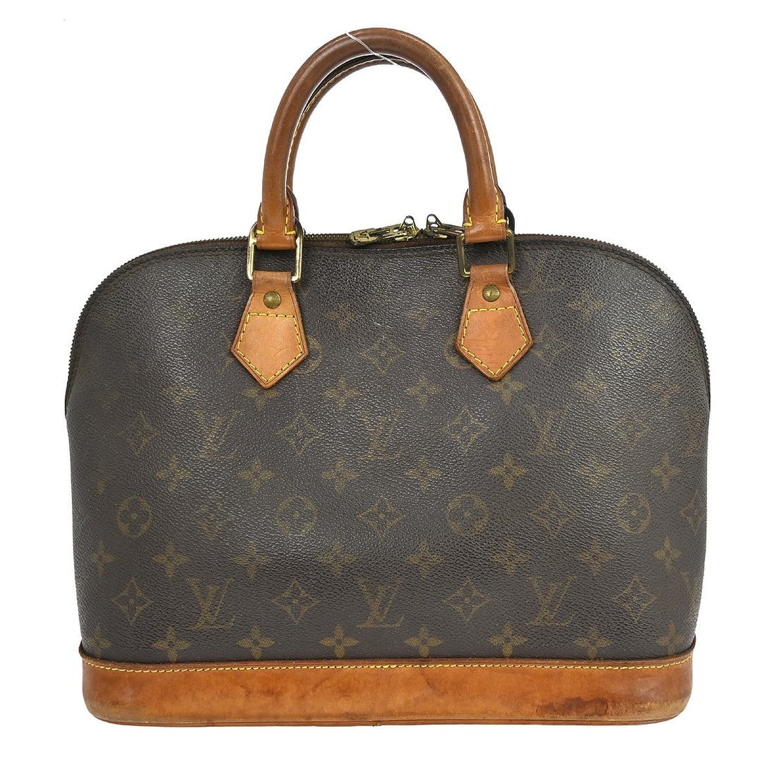 Louis Vuitton Alma Monogram Canvas Medium Vintage Brown Handbag M51130: Louis Vuitton Alma Monogram Canvas Medium Vintage Brown Handbag M51130 This Louis Vuitton Alma handbag features the iconic Monogram canvas exterior and a brown canvas lining. The medium-sized bag is d