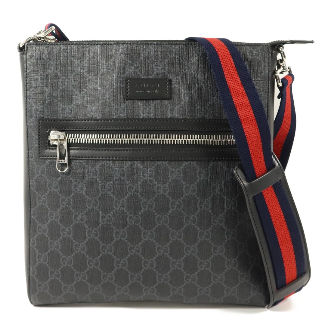 Gucci GG Supreme Black PVC Coated Canvas Shoulder Bag: Gucci GG Supreme Black PVC Coated Canvas Shoulder Bag This GUCCI GG Supreme shoulder bag features a sleek black PVC coated canvas construction, offering both durability and a sophisticated look. Desig