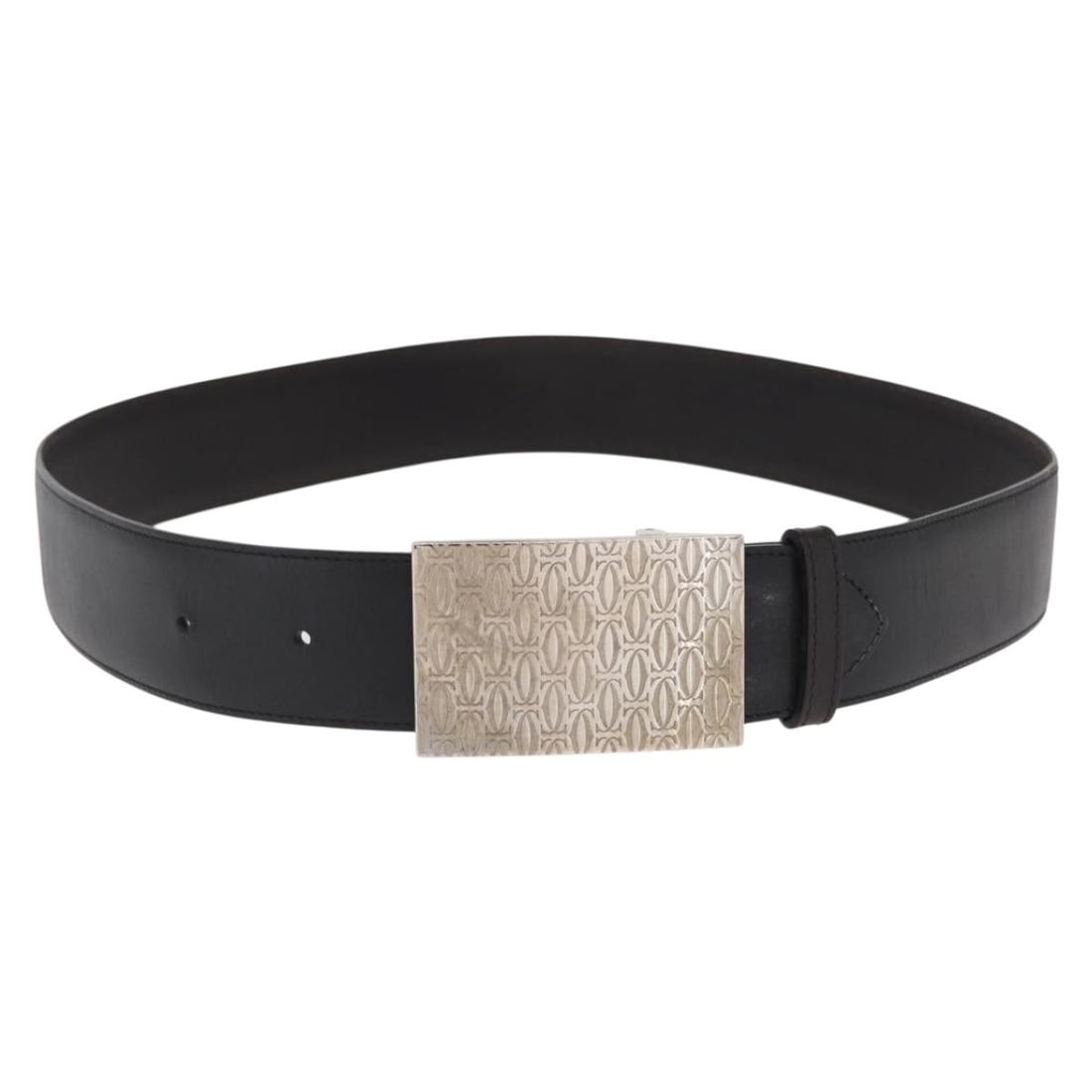 Black Leather Adjustable Belt by Cartier 32.3 to 34.6 Inch: Black Leather Adjustable Belt by Cartier 32.3 to 34.6 Inch This Cartier adjustable leather belt features a classic black design and is crafted in France. It measures approximately 32.3 to 34.6 inches 