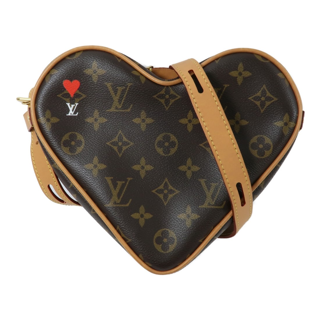 Louis Vuitton Game On Coeur Monogram Brown Shoulder Bag GHW: Louis Vuitton Game On Coeur Monogram Brown Shoulder Bag GHW This Louis Vuitton Game On Coeur shoulder bag features the iconic monogram pattern in brown PVC coated canvas. The bag is accented with gold